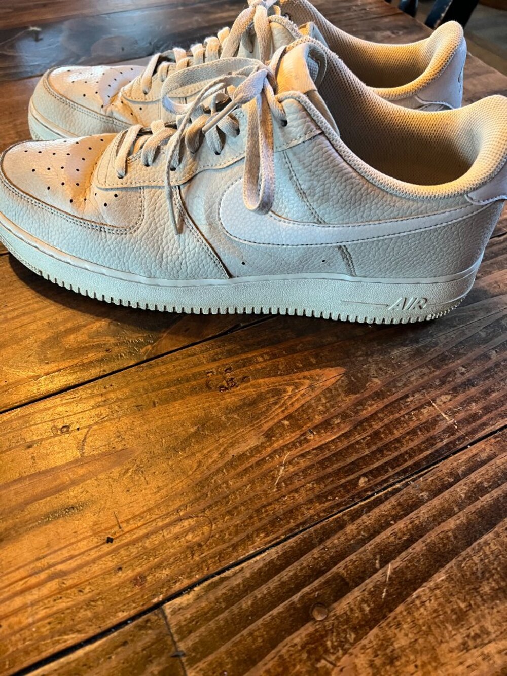 NIKE Air Force 1 One Low Shoes - Triple White - Men's Size 12 - Picture 2 of 6